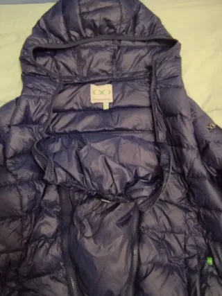 Plumífero de porteo maternidad azul