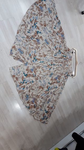 Falda vintage Marella lino beige floral