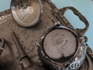 Juego té marroquí alpaca auténtica