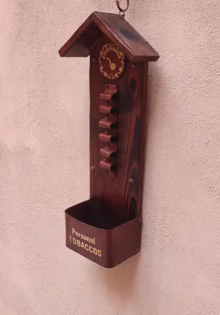 Porta Pipe da parete in legno