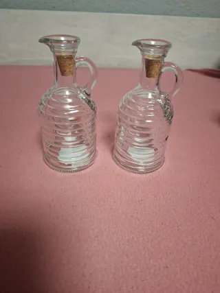 Juego de 2 botellas de cristal con corcho