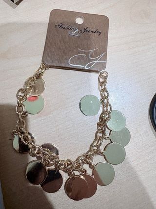 Bracciale/cavigliera con pendenti cerchi dorati