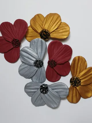 Pendientes Flor Arcilla Roja y Negra