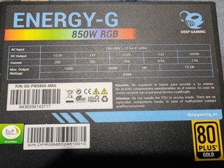 Fuente PC 850W 80+ Gold RGB | Factura y Garantía