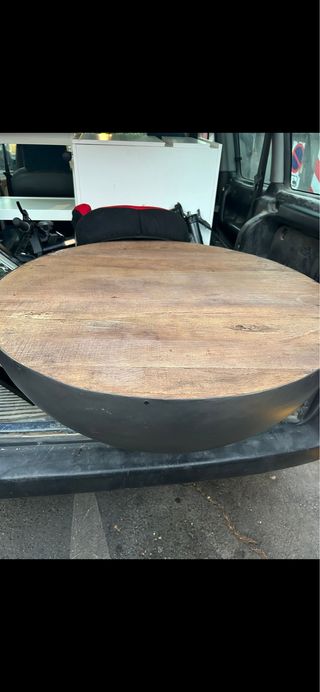 Mesa redonda madera y metal