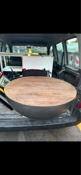 Mesa redonda madera y metal