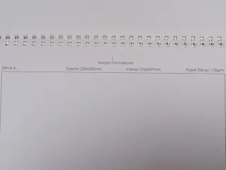 Dibujo cuaderno con 14 hojas