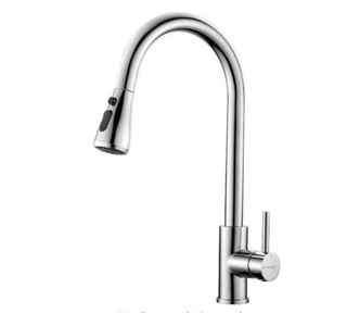 Grifo de cocina plateado