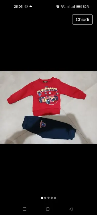 Completo tuta bambino con auto