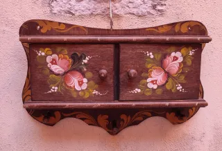 Porta Chiavi Legno Dipinto Fiori