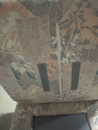 Puff de tela beige y rosa