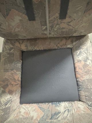 Puff de tela beige y rosa