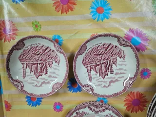 Lote de 6 piezas Vintage Johnson Bros Rosa