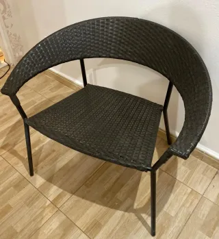2 Sillas Exterior Ikea Ratán negro