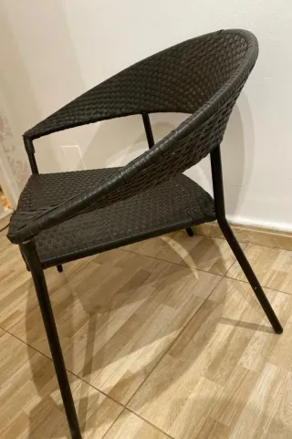 2 Sillas Exterior Ikea Ratán negro