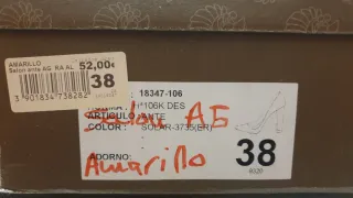 Zapatos de tacón ancho amarillos talla 38