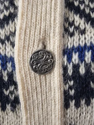 Cardigan vintage unisex Norvegese pura Lana