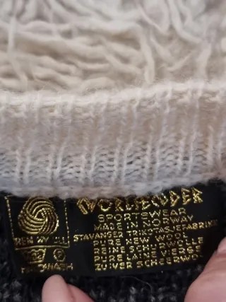 Cardigan vintage unisex Norvegese pura Lana