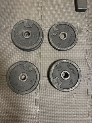 Banco Musculación BM490+pesas, barras y accesorios