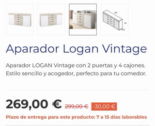 Aparador Logan Vintage e Bianco
