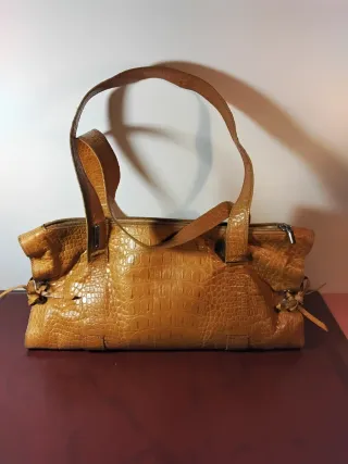 Borsa vera pelle stampa coccodrillo come nuova