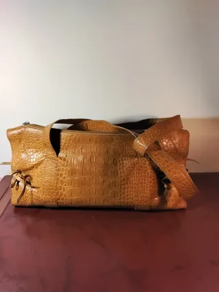 Borsa vera pelle stampa coccodrillo come nuova