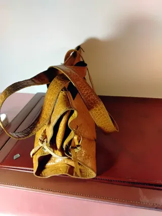 Borsa vera pelle stampa coccodrillo come nuova