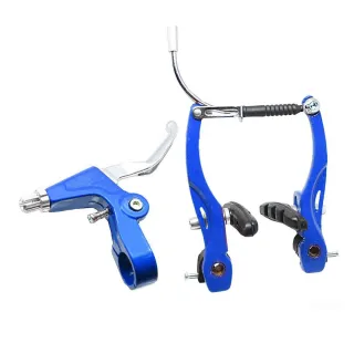 Frenos V-Brake azules con manetas