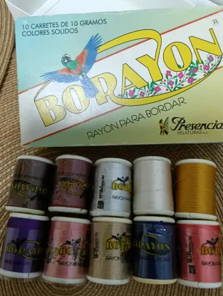 Lote 10 carretes hilo bordar Borayón