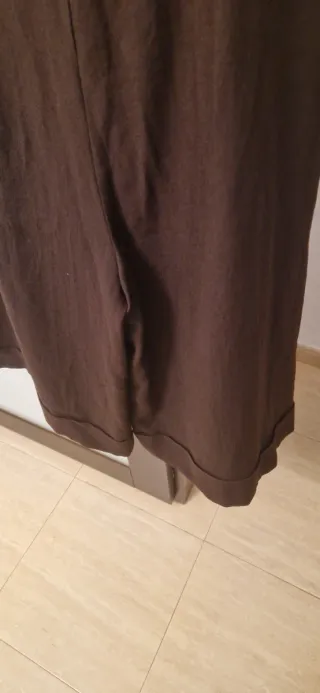 Bermuda Zara Lana Mujer Botones Marrón