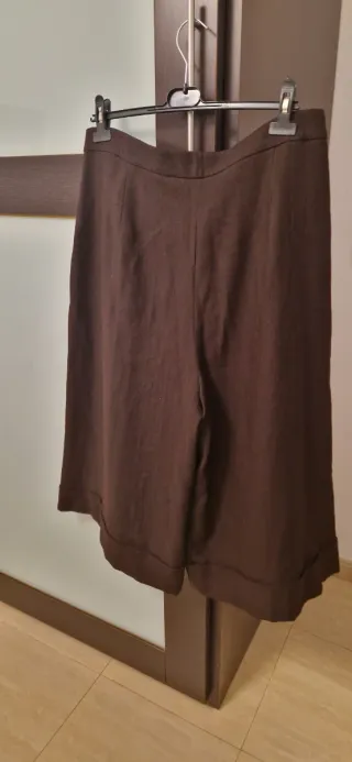 Bermuda Zara Lana Mujer Botones Marrón