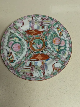 Plato Macao Rose Medallion Escenas Palacio