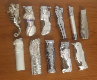 Lotto 11 Accendini Vintage Figure in Metallo - Collezione