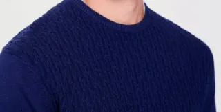 Jersey azul cuello caja hombre