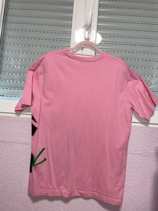 Camiseta Zara Estampada Rosa Hombre