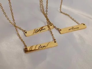 Collar Nombre Personalizado Acero oro bañado