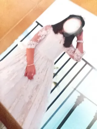 Vestido de Comunión Beige/Blanco