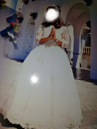 Vestido de Comunión Beige/Blanco