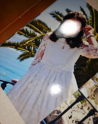 Vestido de Comunión Beige/Blanco