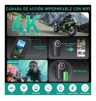 Cámara de Acción 4K WiFi Mini 150°•NUEVA•