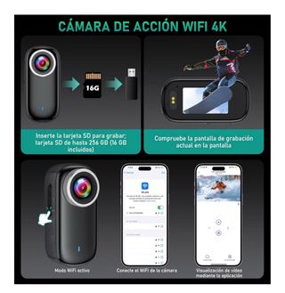 Cámara de Acción 4K WiFi Mini 150°•NUEVA•