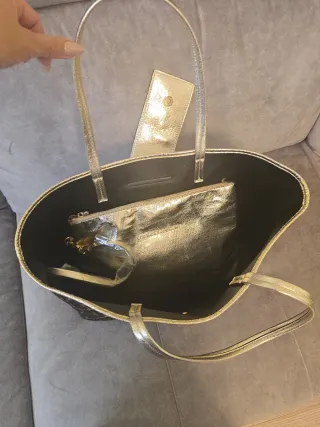 Bolso Lolacsdmnt Animal Print Dorado