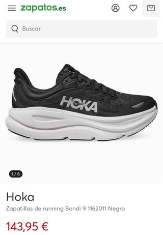 Zapatillas Hoka Bondi 9 Negras, y blancas Talla 45