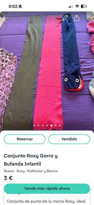 Conjunto Roxy Gorro y Bufanda conjuntos nieve