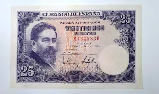 25 Pesetas 1954 Serie M434