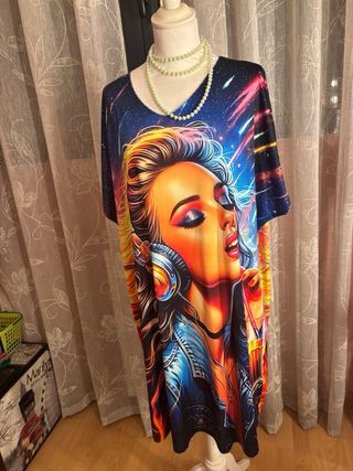Vestido estampado mujer talla única