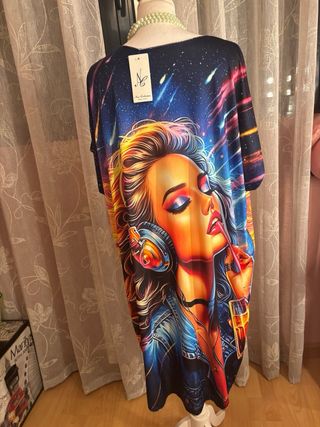 Vestido estampado mujer talla única