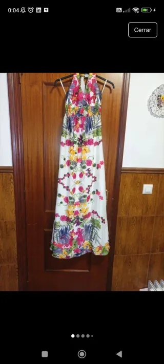 Vestido largo estampado floral espalda descubierta