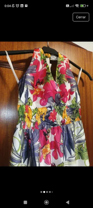 Vestido largo estampado floral espalda descubierta