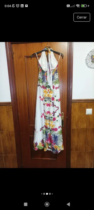 Vestido largo estampado floral espalda descubierta